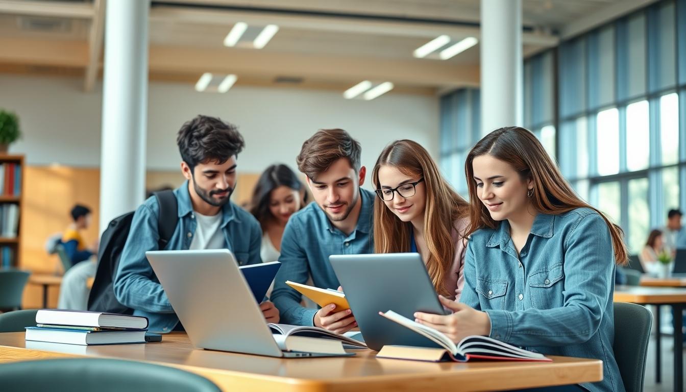 Students working in research laboratory